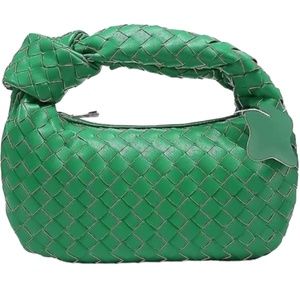 Green Woven Vegan Leather Bag